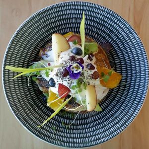 Pancakes so good they're served in a bowl! at The Origin in Christchurch