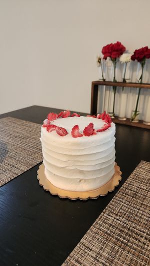 Strawberry Shortcake with Chocolate Fudge at Scratch Bake Shop in Rochester