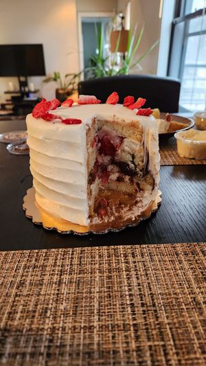 Strawberry Shortcake with Chocolate Fudge at Scratch Bake Shop in Rochester