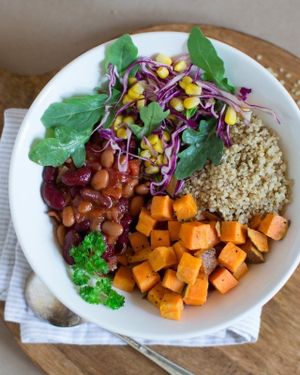El Dorado Macro Bowl: - Chipotle Pinto Beans - Quinoa - Roasted Squash - Cabbage and Corn Salad at Two Tablespoons in New York City