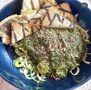 Pecan pesto noodles with grilled tofu   at Citizen Eatery in Austin