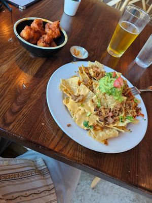 Cajun Cauliflower, Chikn Nachos, & Blonde Ale at Citizen Eatery in Austin