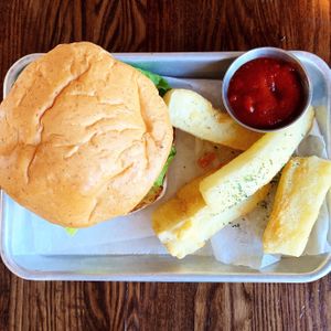 Beyond Belief Burger with Yuca Fries at Citizen Eatery in Austin