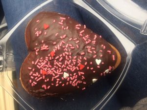 Vegan valentines donut at Vegan Donut Gelato - Modesto in Modesto