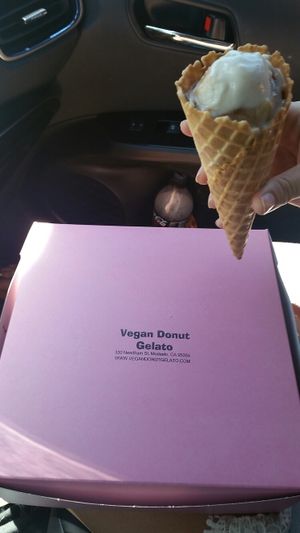 The gelato is so yummy! My daughters non vegan friend loved all of it and said that she couldn't even tell the difference. She said that she would be going here from now on!!!  at Vegan Donut Gelato - Modesto in Modesto