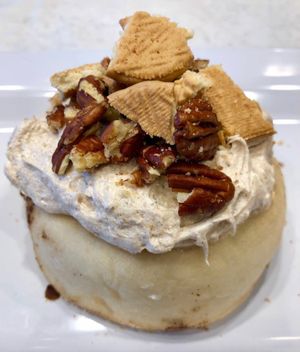 Pumpkin Spice Frosting, with Graham Crackers and Pecans!  at Cinnaholic in Brea