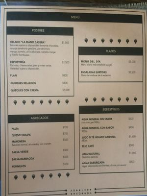 Menu2 at Arvoleda in Santiago