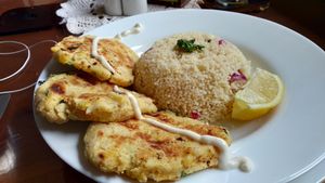 Some dry stuff and a slice of lemon at Arvoleda in Santiago