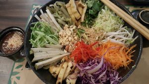 goi thap nhi nhan duyen / "dependent origination" salad at Ngo Vegetarian in Ho Chi Minh City