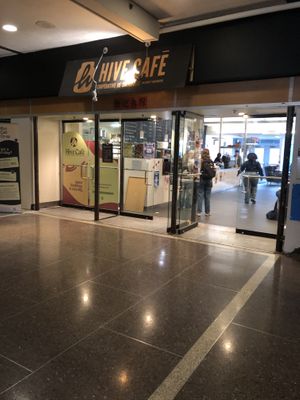 Outside  at Hive Cafe in Montreal