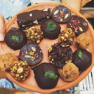 Chocolate plate at Medicine Foods in San Marcos La Laguna