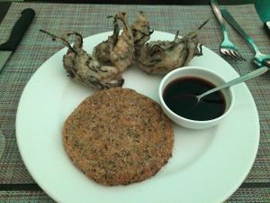 Rice and vegetables burger / fritter Alga at Un'Altra Idea in Bologna