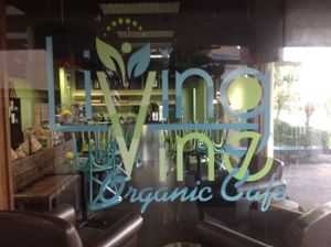 Our motto is" EAT TO LIVE at Living Vine Organic Cafe in Fort Myers