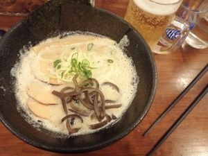 Vegan Ramen with a Sapporo at Mr. Ramen San in Melbourne