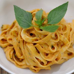 PASTA IN PINK SAUCE
Home made spaghetti with savory tomato sauce & a touch of cashew cream at La Pasta in Siem Reap