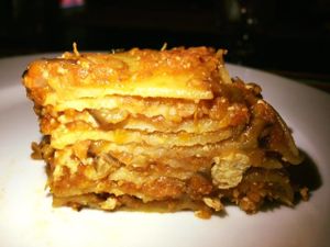 Tofu lasagne - fresh pasta - totally vegan! at La Pasta in Siem Reap