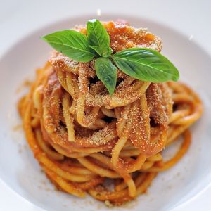 Spaghetti w/ Vegan Pink Sauce at La Pasta in Siem Reap