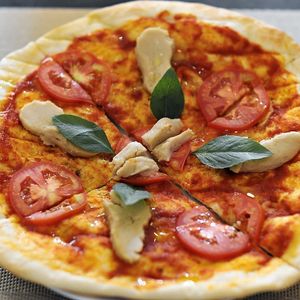 Pizza Margherita w/ Vegan Mozzarella at La Pasta in Siem Reap
