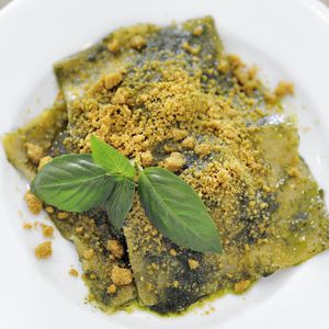 Vegan Ravioli With Pesto Sauce at La Pasta in Siem Reap