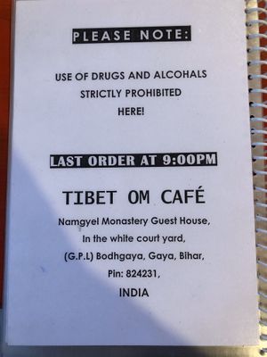 November 2019 at Tibetan Om Cafe in Bodhgaya
