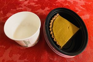 Squash pie and coconut cream  at True Food Kitchen in Pasadena