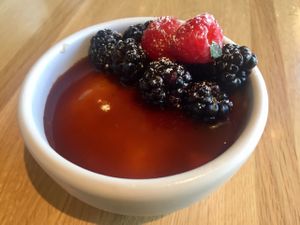 Coconut chia flan at True Food Kitchen in Pasadena