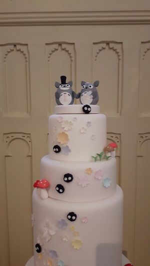 Totoro Wedding Cake - toppers at Tiny Sarah's Cakes in Wokingham