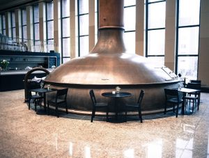 The former brewery tanks. at Café Babette in Berlin