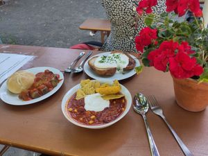 Different food at Café Babette in Berlin