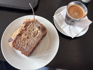 Vegan Banana Bread and Americano   at Café Babette in Berlin