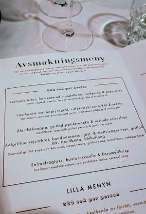 The tasting menu on the day we visited. at Vaxthuset in Stockholm