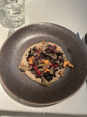 Dish with lots of truffle and mushrooms  at Vaxthuset in Stockholm