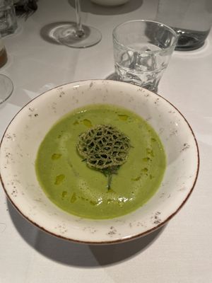 Green pea soup with mint  at Vaxthuset in Stockholm