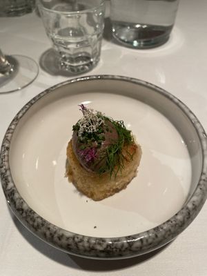 Trufflemousse on sourdough bread  at Vaxthuset in Stockholm