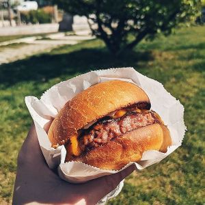 Beyond meat burger at Season Square in Paris