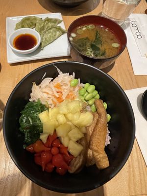 Poke,sopa miso y gyozas  at Tombo in South West London