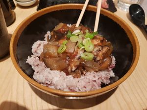 Vegan aubergine and mushroom bowl at Tombo in South West London
