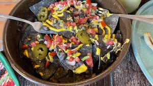 Nachos at La Rana Vegana in Cabo San Lucas