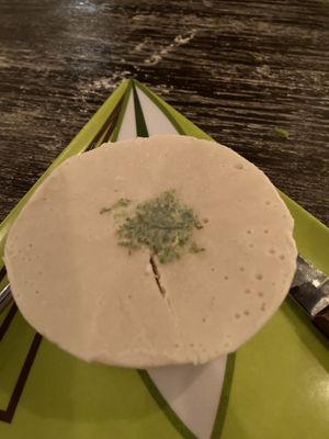 Raw key lime pie. To die for    at La Rana Vegana in Cabo San Lucas