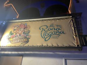 It was hard to spot, but look for this sign!  at La Rana Vegana in Cabo San Lucas