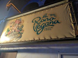 Sign at La Rana Vegana in Cabo San Lucas