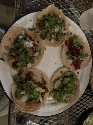 All 5 tacos  at La Rana Vegana in Cabo San Lucas