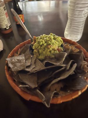 Guac and chips  at La Rana Vegana in Cabo San Lucas