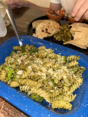 Pesto broccoli pasta  at La Rana Vegana in Cabo San Lucas
