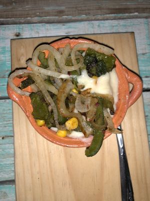 Cheese Fondue we put on everything - OMG! at La Rana Vegana in Cabo San Lucas