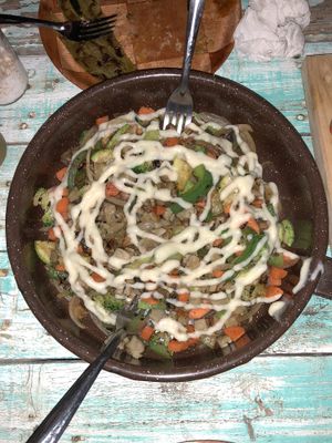 The vegetables are great at La Rana Vegana in Cabo San Lucas