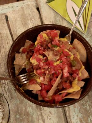 Nachos at La Rana Vegana in Cabo San Lucas