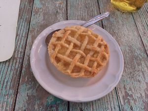 Perfect dessert to end off feast of a meal, Pineapple pie at La Rana Vegana in Cabo San Lucas