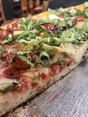 Vegan heaven with Miyokos cheeze and a thick crust. Yum. Really really delicious 😋   at Ghiringhelli's Pizzeria in Fairfax