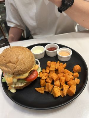 Veganerie burger at Veganerie - Siam Paragon in Bangkok
